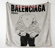Balenciaga 2023 Collab Outfit Sketch Flannel Throw Blanket for Sofa Wall Decor BA119